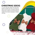 thumbnail image 2 of Bearachild Medias de punto de Navidad con lazo, tela reutilizable, bolsa de regalo para Festival, calcetines decorativos para regalo, decoración de adornos Kits de decoración para fiestas Verde Bearachild HA070095-01, 2 of 6
