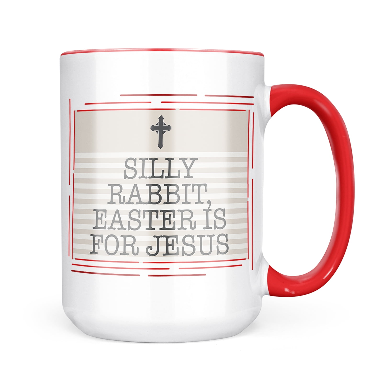 Neonblond Silly Rabbit, Easter is for Jesus Religious Easter Cross Neutral Mug gift for Coffee Tea lovers