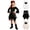 1-Black, variant on Girls Off the Shoulder Pirate Dresses with Sash Two Piece Set Halloween Outfits for Girls,4-5 Years,1-Black