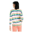 thumbnail image 2 of STYLE & COMPANY Womens White Striped Long Sleeve Crew Neck Top Size: L, 2 of 3