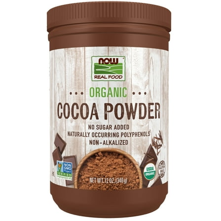 NOW Foods, Cocoa Powder, Cocoa Lovers™ Certified Organic, Pure, with Polyphenols, 12-Ounce