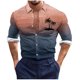 thumbnail image 2 of Blusa y camisa de manga larga con cuello vuelto para hombre, estilo casual, a la moda, con botones estampados, blusa de manga larga con cuello vuelto, camisetas de poliéster para hombre, 2 of 5