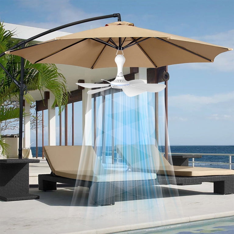 ceiling fan for patio umbrella Coolbull Outdoor Fans with Lights, 20'' Hanging Fan, Plug and Play This rugged 20 Portable Ceiling Fan Mini USB