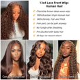 Chocolate Brown Lace Front Wigs Human Hair 180 Density 13x4 Deep Wave