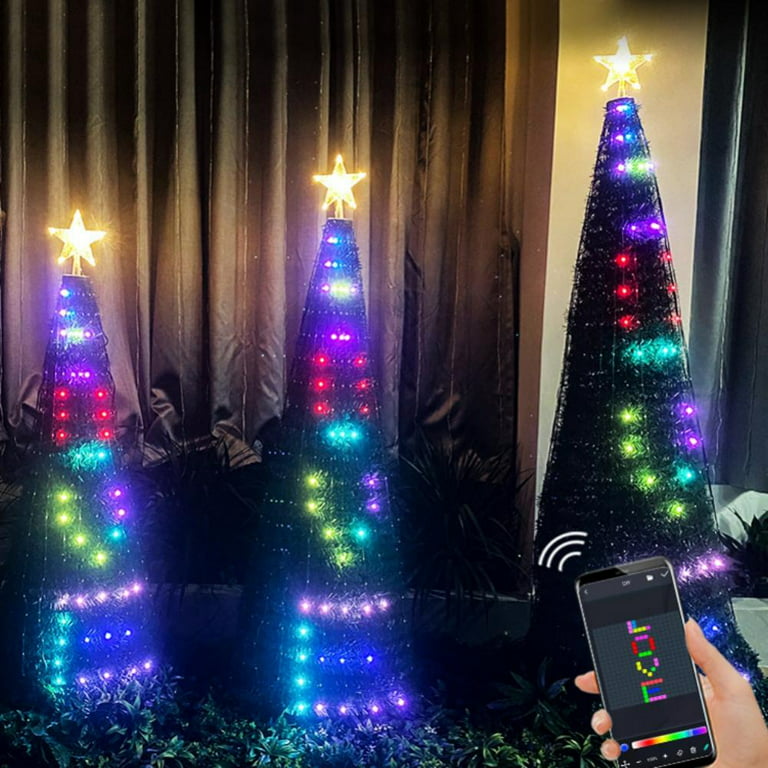 5FT Christmas Tree with Light Remote Control Holiday Decor Indoor Outdoor  Xmas