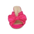 thumbnail image 6 of BLISSFUL STEP Valentine's Women's Shoes Bow Chunky Heel Slip on Slide Sandals Hot Pink 7, 6 of 7