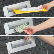 POCHAR Mail Box Slot - Secure Mail Vault for Mail, Rent, Checks, and Cash - Through the Wall Mailbox Drop Box with Large Locking Storage and Key Access (Gray)