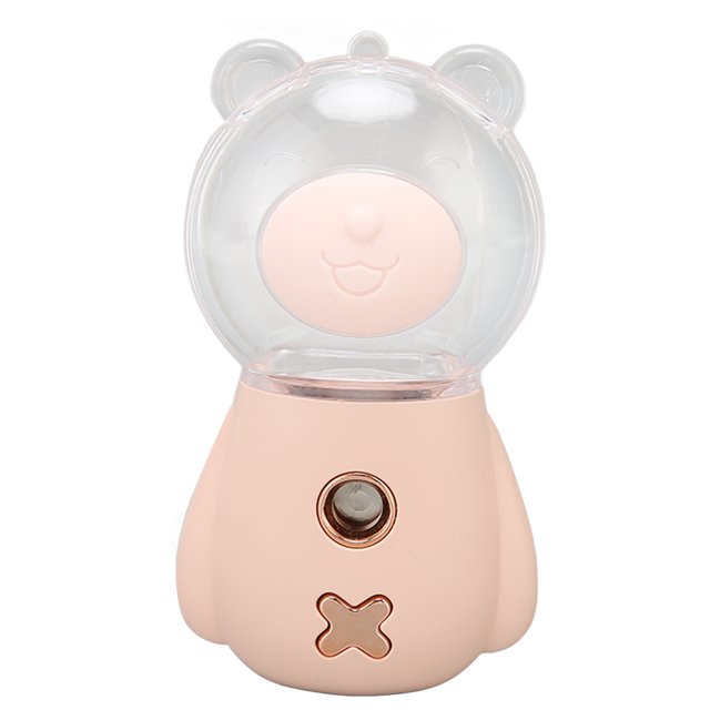 Face Mister Pink 300 ml Tanque de agua visible Carga USB ABS PC Silicona Nano Mist Difusor para el hogar Viajes Oficina