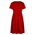 thumbnail image 3 of UPPADA Women's Casual Midi Dress Smocked Crewneck Summer Dresses Short Sleeve Solid Daily Sundress Waisted Knee Length Shirts, 3 of 4