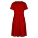 thumbnail image 5 of Moda mujer casual mujer manga corta cuello redondo bolsillos sólido damas vestido Pompotops  ghjkhdj11378, 5 of 5