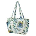 thumbnail image 2 of FORMRS Tote Bag for Women Quilted Large Capacity Travel Work Carry On Shoulder Handbag, Peacock Feather, 2 of 7