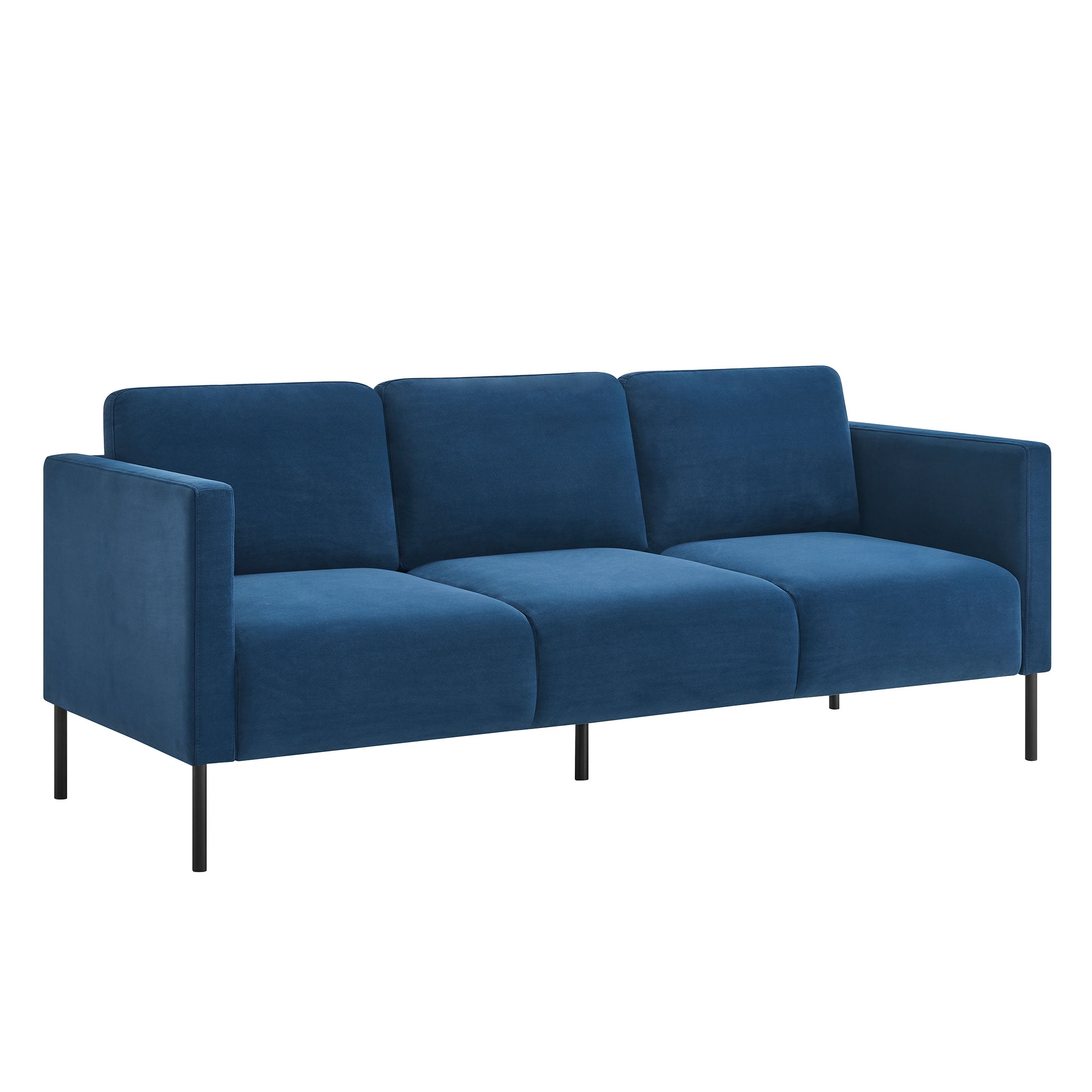 Better Homes & Gardens Wyatt Velvet Sofa, Blue Cove