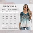 thumbnail image 4 of TEMOFON Womens 3/4 Length Sleeve Blouses Summer Dressy Casual V Neck Pleated Womens Tops Boho Floral Print Tops XL, 4 of 7