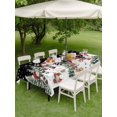thumbnail image 3 of Outdoor Tablecloth with Umbrella Hole and Zipper, Black Christmas Rectangle Table Cloth 60x84 Inch Waterproof Tablecloth, Snowman Xmas Tree Snowflake Winter Picnic Table Cover for Patio Camping, 3 of 7