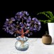 thumbnail image 4 of Decoración personalizada del dinero de cristal Piedras Feng Shui Alambre Adorno de dad Estante de base púrpura Macarena Árbol del dinero, 4 of 8