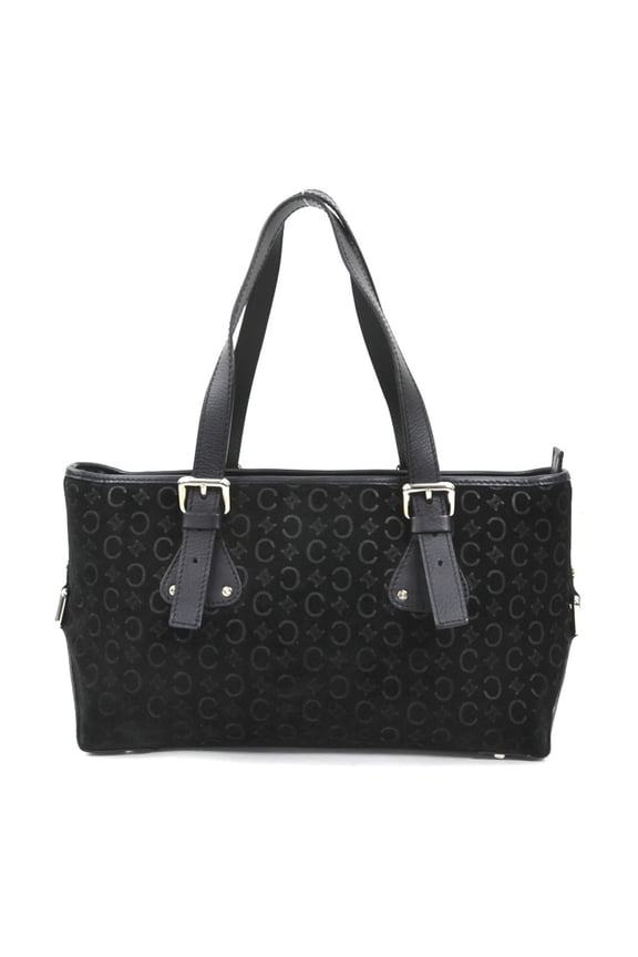 Pre-Owned Celine handbag in suede/leather, black and silver, women's e61253k (Good)