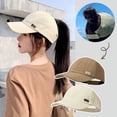 thumbnail image 3 of Sombrero de Sol de ala larga para mujer, sombreros de sol plegables ajustables para exteriores, sombrero de cubo de playa, visera de protección UV, gorras de cola de caballo de pescador, 3 of 5