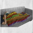thumbnail image 6 of Abstract Soft Flannel Fleece Throw Blanket, Vibrant Painted Wood Vertical Planks as Background Cheerful Rainbow Image, Cozy Plush for Indoor and Outdoor Use, 60" x 80", Multicolor, by Ambesonne, 6 of 6