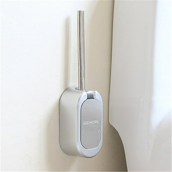 Wall-Mounted Toilet Brush and Holder Set Stainless Steel Bathroom Toilet Brush Shower Nozzle,Silver,Abs/Stainless Steel/Plating