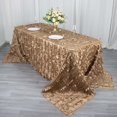 thumbnail image 3 of Efavormart 90"x132" Rectangle Leaf Petal Taffeta Tablecloth - Decorative 3D Leaf Ruffle Table Cover for Forest Party, Wedding, Event, Dessert Tables - Taupe, 3 of 11