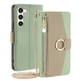 thumbnail image 2 of Feishell Cover for Samsung S22, Crossbody Wallet RFID Blocking Card Slot Holder, Magnetic Flip Folio Purse Case PU Leather Zipper Handbag Detachable Lanyard Strap for Samsung Galaxy S22, Green, 2 of 8
