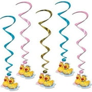 Just Duckie Duck Baby Shower Whirls Streamers Hangers Decoration 5 Pack