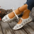thumbnail image 2 of SuTry Women's Flat Shoes Round Toe Perforated Cut Out Slip On Breathable PU Leather Comfortable Lightweight Casual Office Daily Walking Flats(42), 2 of 9
