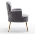 thumbnail image 3 of US Pride Furniture Trendy Velvet Accent Chair with Gold Metal Legs Upholstered Armchair for Small to Mid-Size Spaces Modern Living Room Bedroom Vanity Desk and Entryway Medium Grey, 3 of 4