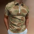 thumbnail image 2 of Cone Branches Christmas Men Zipper T-shirt Summer Casual Short Sleeve T-shirt Top, 2 of 7
