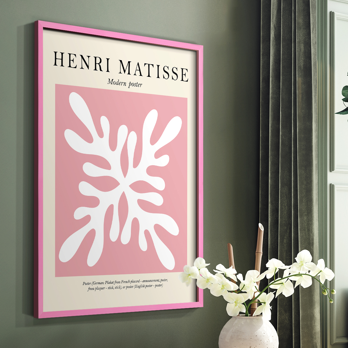 Matisse CXXX Framed Print in Pink Solid Wood 11 x 14 Framed Print