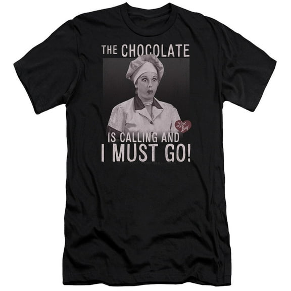 I Love Lucy Chocolate Calling S/S Adult 30/1 T-Shirt Black