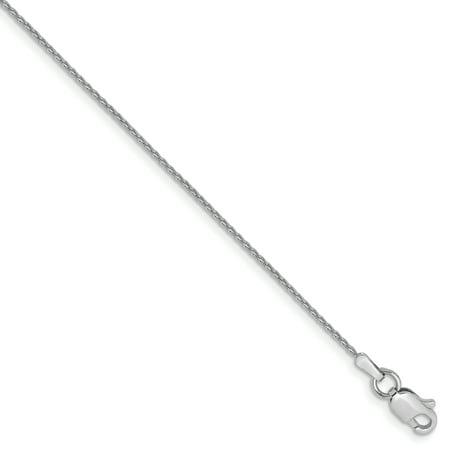 14k White Gold 1mm Parisian Link Wheat Chain Anklet Ankle Beach Bracelet 9 Inch Spiga