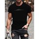 thumbnail image 1 of Men's Casual Crew Neck T-Shirt with 'whatever' Printed Detail , Short Regular Sleeve, Slight Stretch, 3D Alphabets Pattern, Summer Pullover Tee, 1 of 5