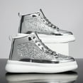 thumbnail image 6 of LASUDRAA Mens and Womens Ankle Couple Shoes Sequins Trendy High Top Street Dance Casual Board Shoes, 6 of 8