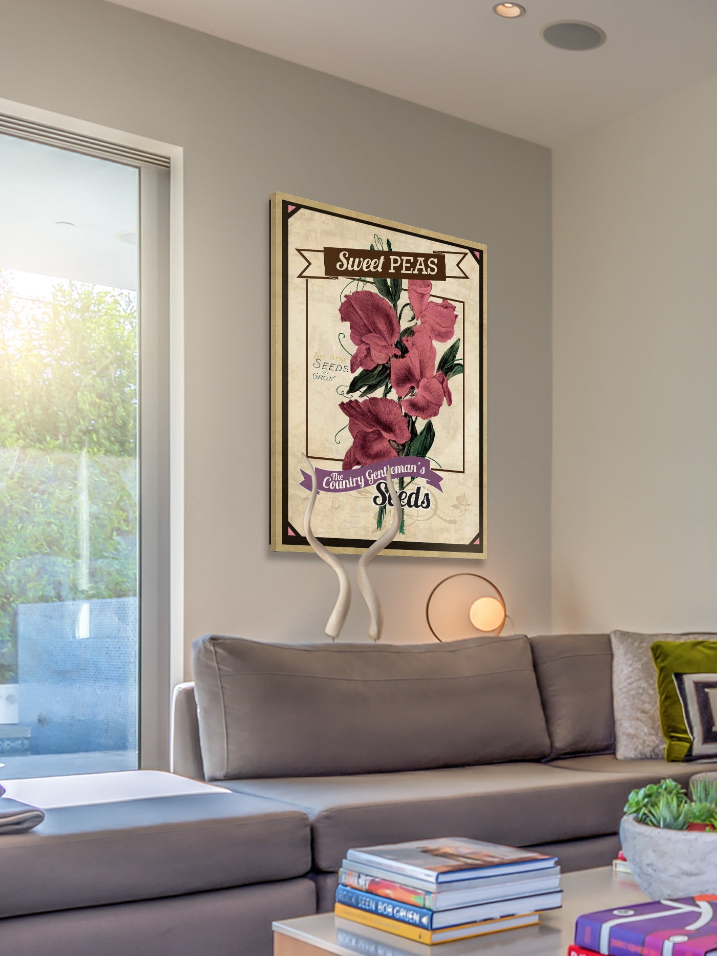 "Flower Packet Sweet Peas" Painting Print on Wrapped Canvas