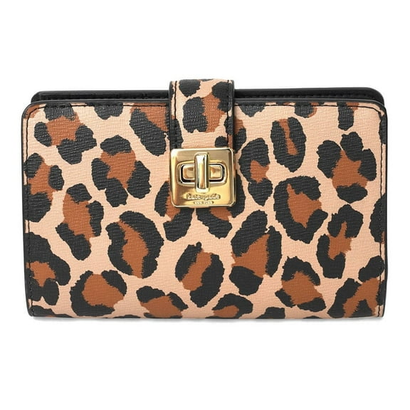 Kate Spade New York Phoebe Spotted Leopard Turn-lock Medium Wallet (Brown Multi)