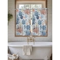 thumbnail image 4 of Blue Coastal Bathroom Window Curtain, Coral Shell Starfish Seahorse Summer Beach Light Filtering Coffee Kitchen Curtains, Bedroom Living Room Curtains 2 Panel 84"x54", 4 of 6