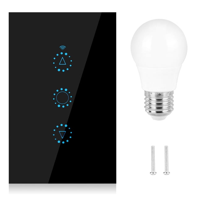 Interruptor de temporizador táctil inteligente LED Nikou con control remoto de atenuación wifi negro 90-250 V