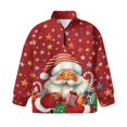thumbnail image 4 of Uorisanigo Girls Sweatshirts Long Sleeve Pullover Crop Tops Lightweight Cute Santa Claus Star Quarter Zipper Cropped Sweatshirt Fall Trendy Outerwear Kids Half Zip Up Hoodies, 4 of 7