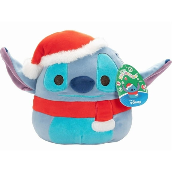 9 Inch Disney Stitch in Santa Hat and Scarf Christmas Original Squishmallows Plush
