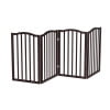 PETMAKER 4-Panel Indoor Foldable Pet Gate for Stairs or Doorways (Brown)