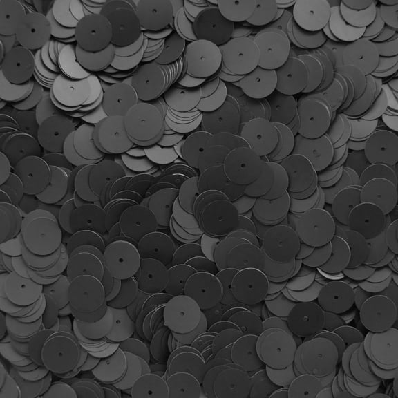 Black Sequins 10mm Matte Silk Frost Made in USA