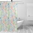 thumbnail image 2 of FREEAMG Shower Curtains Visa Airport Stamps Curtain, Waterproof Fabric Decor Shower Curtains for Bathroom Set with 12 Hooks, 66” x 72”, 2 of 6