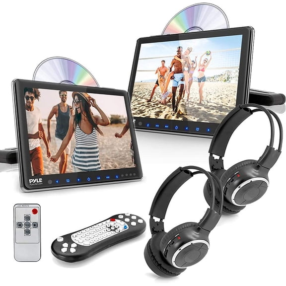 Portable Car CD DVD TV Player with Wireless Headphones