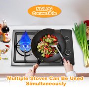 Propane Stove Indoor Powerful Built-in Burners Thermocouple Protection Counter Stove Multi-Function Tabletop Stove for Kitchen Cooking