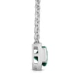 thumbnail image 5 of Araiya Fine Jewelry Sterling Silver Diamond and Emerald Pendant Necklace for Women (1/10 Cttw, H-I Color, I1-I2 Clarity), 18", 5 of 6
