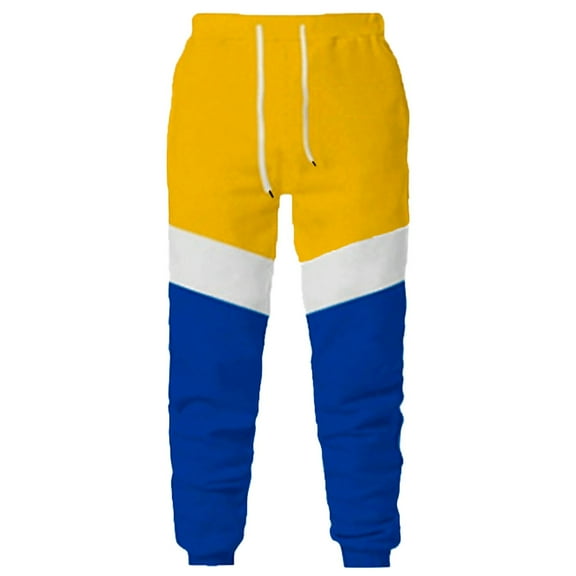 Lmnyox Men's Joggers Fashion Color Block Drawstring Waist Sweatpants Fall Winter Casual Sport Pants with Pocket