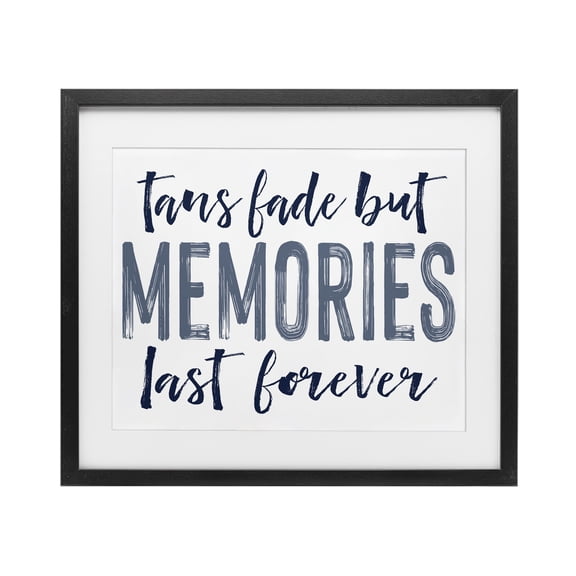 Summer Memories Last Forever Black Framed Print Under Glass, design by Lettered and Lined