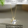 thumbnail image 3 of Heart Solitaire Necklace for Women Sterling Silver 3Ct 8A Cubic Zirconia Pendant 18" Chain by Ginger Lyne, 3 of 6