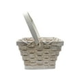 thumbnail image 5 of The Lucky Clover Trading Swing Handle Square Bamboo Basket - Washed White 8 in, 5 of 5